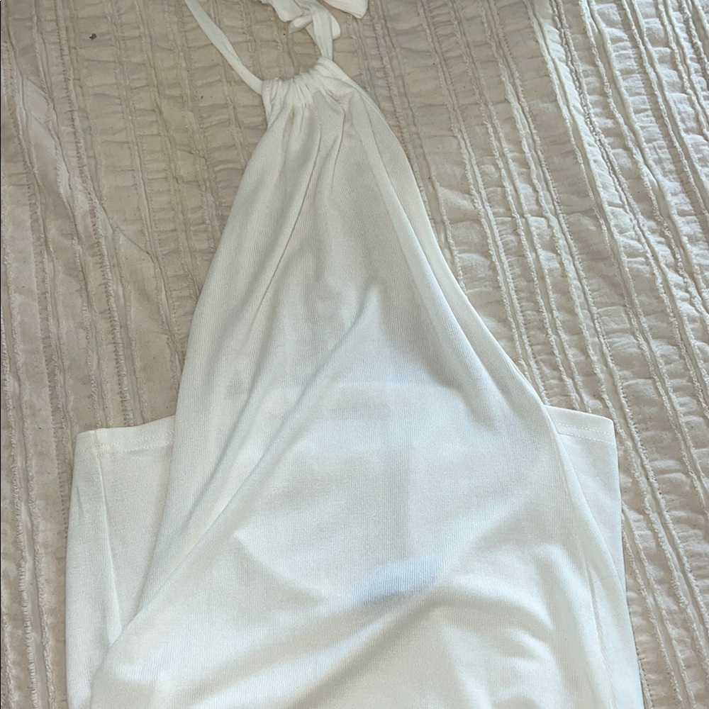 White Halter cover up dress
